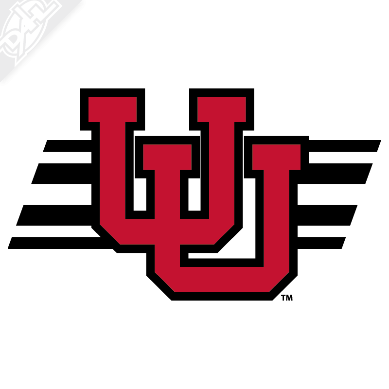Interlocking UU - Utah Stripe 2 Color Vinyl Decal