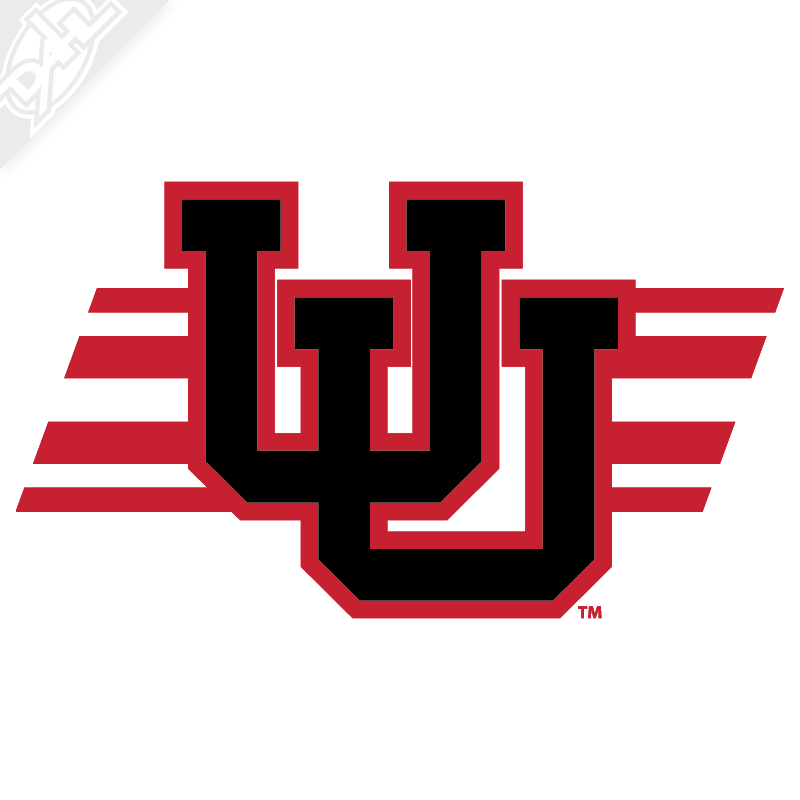 Interlocking UU - Utah Stripe 2 Color Vinyl Decal