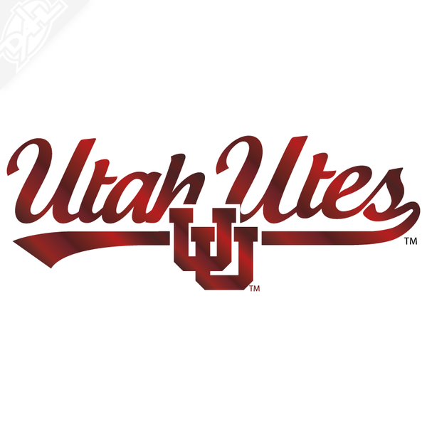 Utah Utes Script with Interlocking UU Vinyl Decal