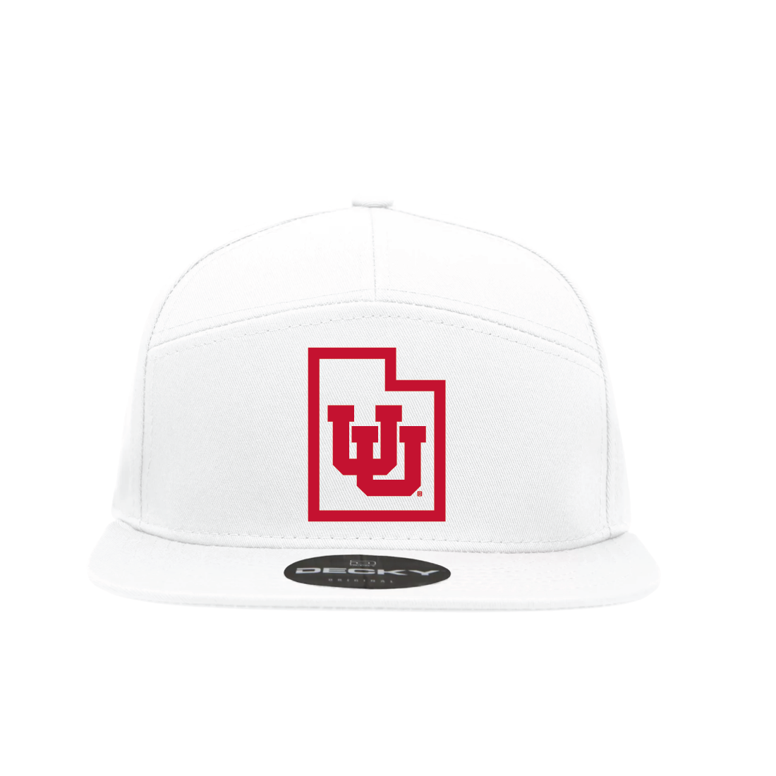 White 7 Panel  Snapback Hat