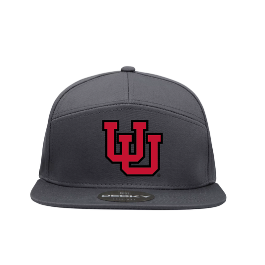 Gray 7 Panel  Snapback Hat