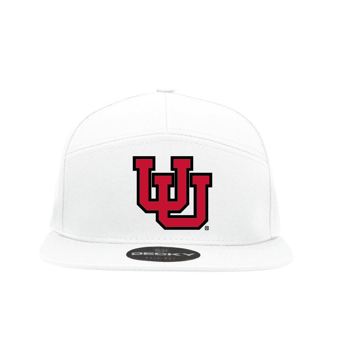 White 7 Panel  Snapback Hat