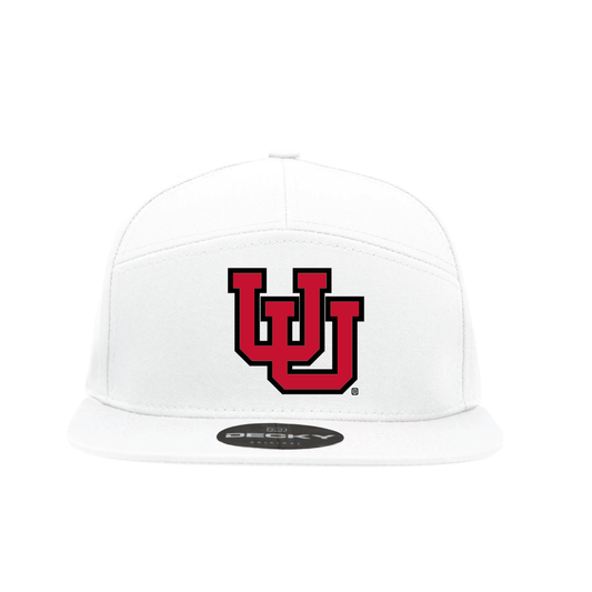 White 7 Panel  Snapback Hat