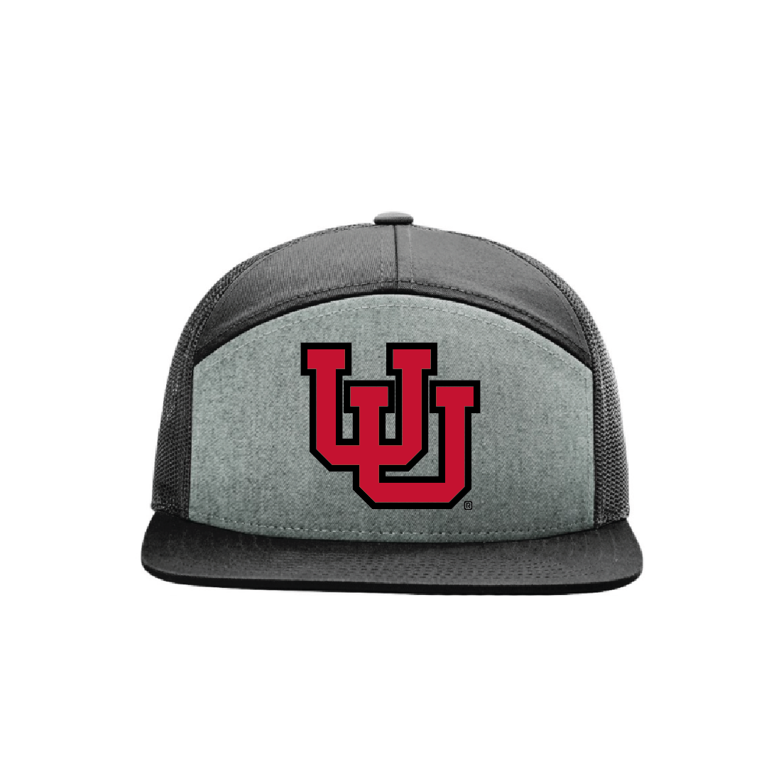 Heather Gray 7 Panel Trucker Hat