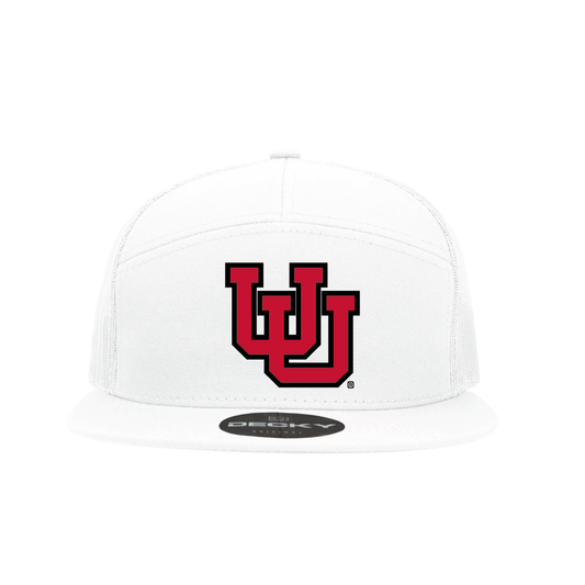 White 7 Panel Trucker Hat