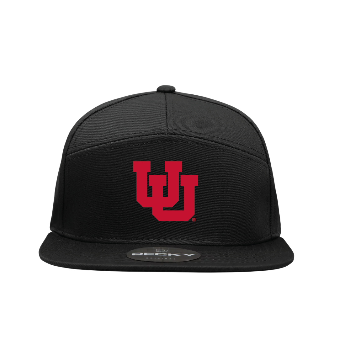 Black 7 Panel  Snapback Hat