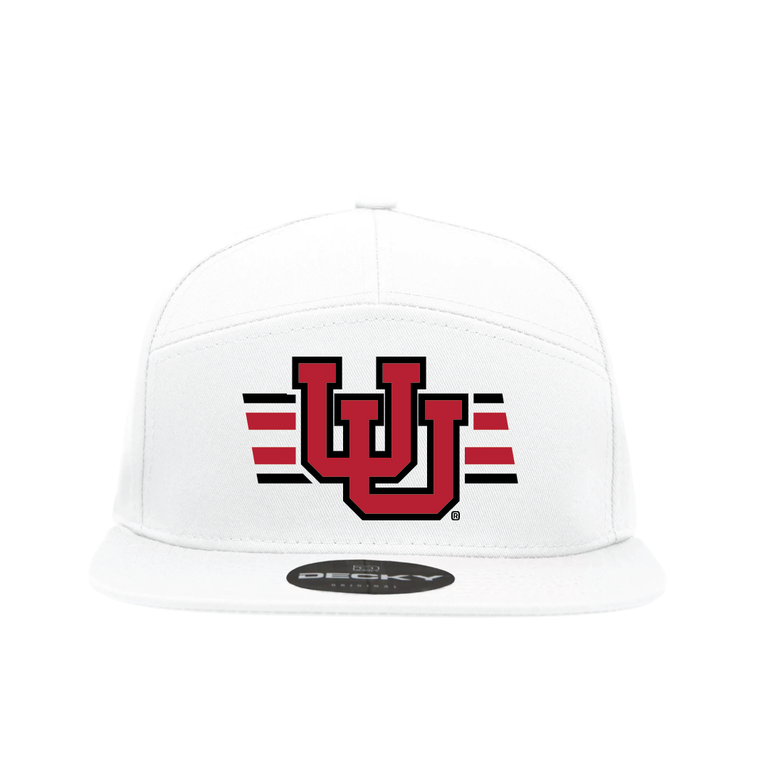 White 7 Panel  Snapback Hat