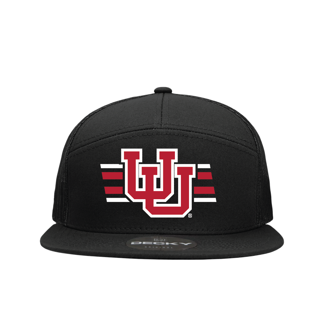 Black 7 Panel Trucker Hat