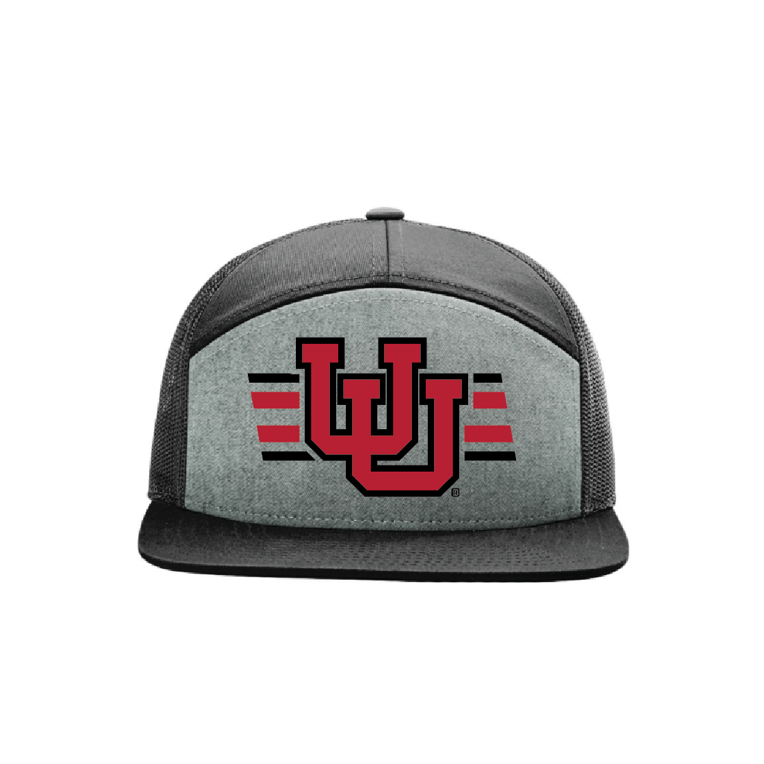 Heather Gray 7 Panel Trucker Hat