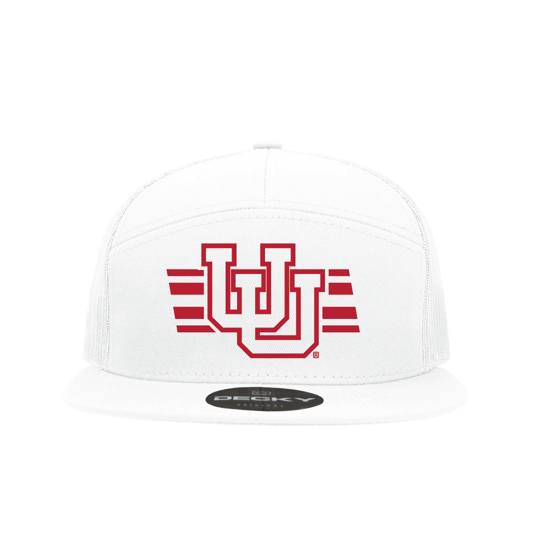 White 7 Panel Trucker Hat