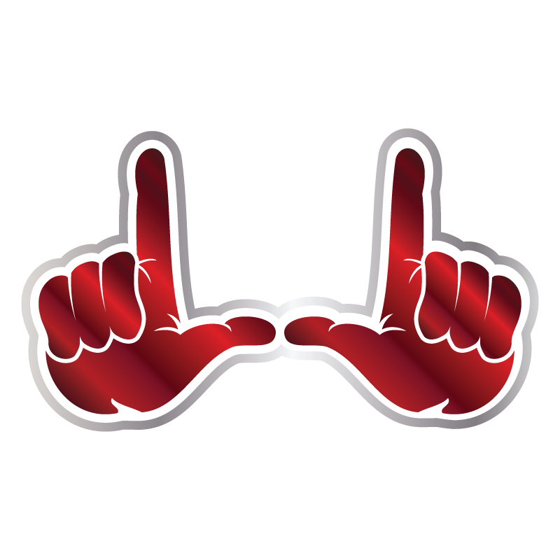 U Hands 2 Color Chrome Vinyl Decal