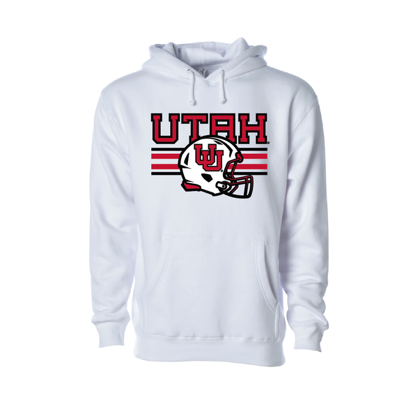 Utah W/New UU Helmet  Embroidered Hoodie