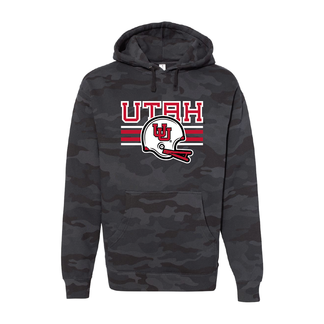Utah W/Throwback UU Helmet  Embroidered Hoodie