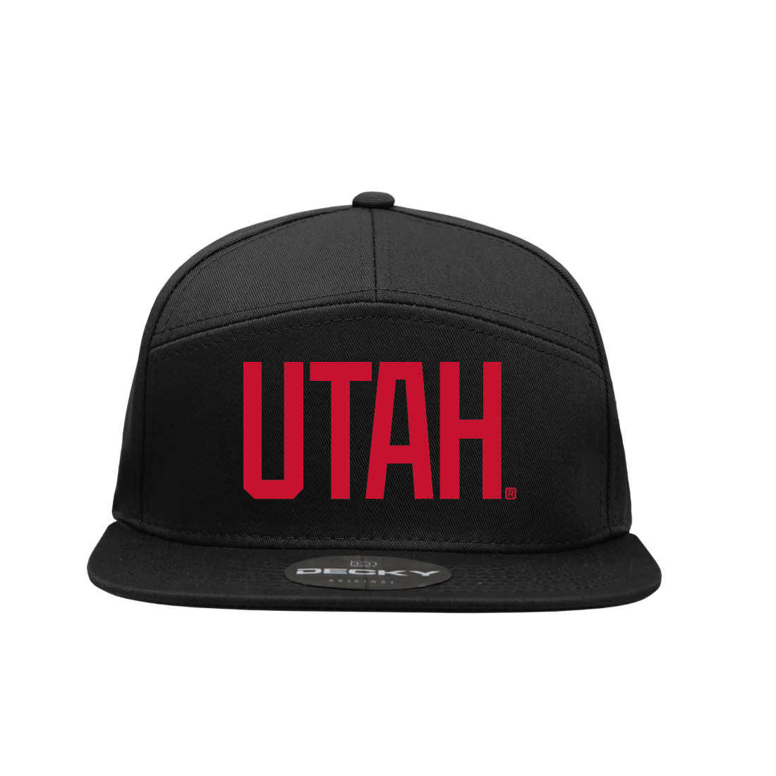 Black 7 Panel  Snapback Hat