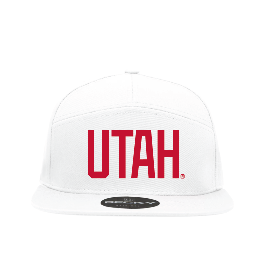White 7 Panel  Snapback Hat