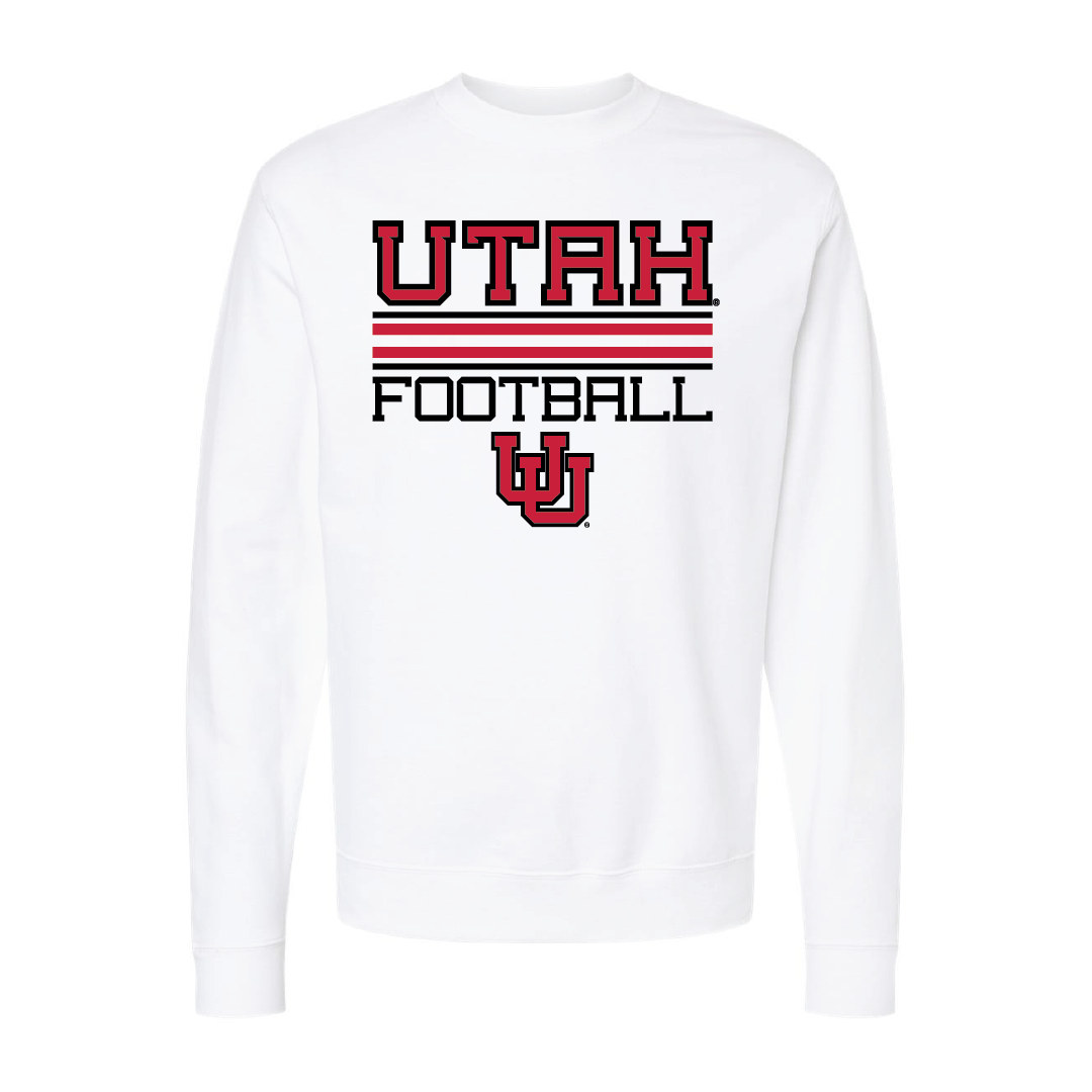 Utah Football - Interlocking UU Embroidered Crew Neck Sweatshirt