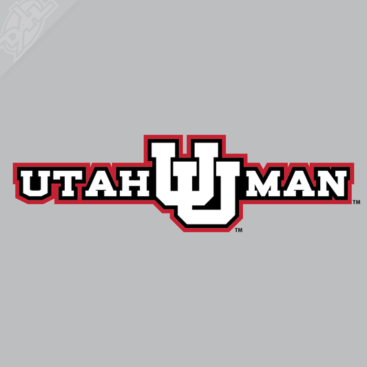 Utah Man - Interlocking UU 3 Color Vinyl Decal