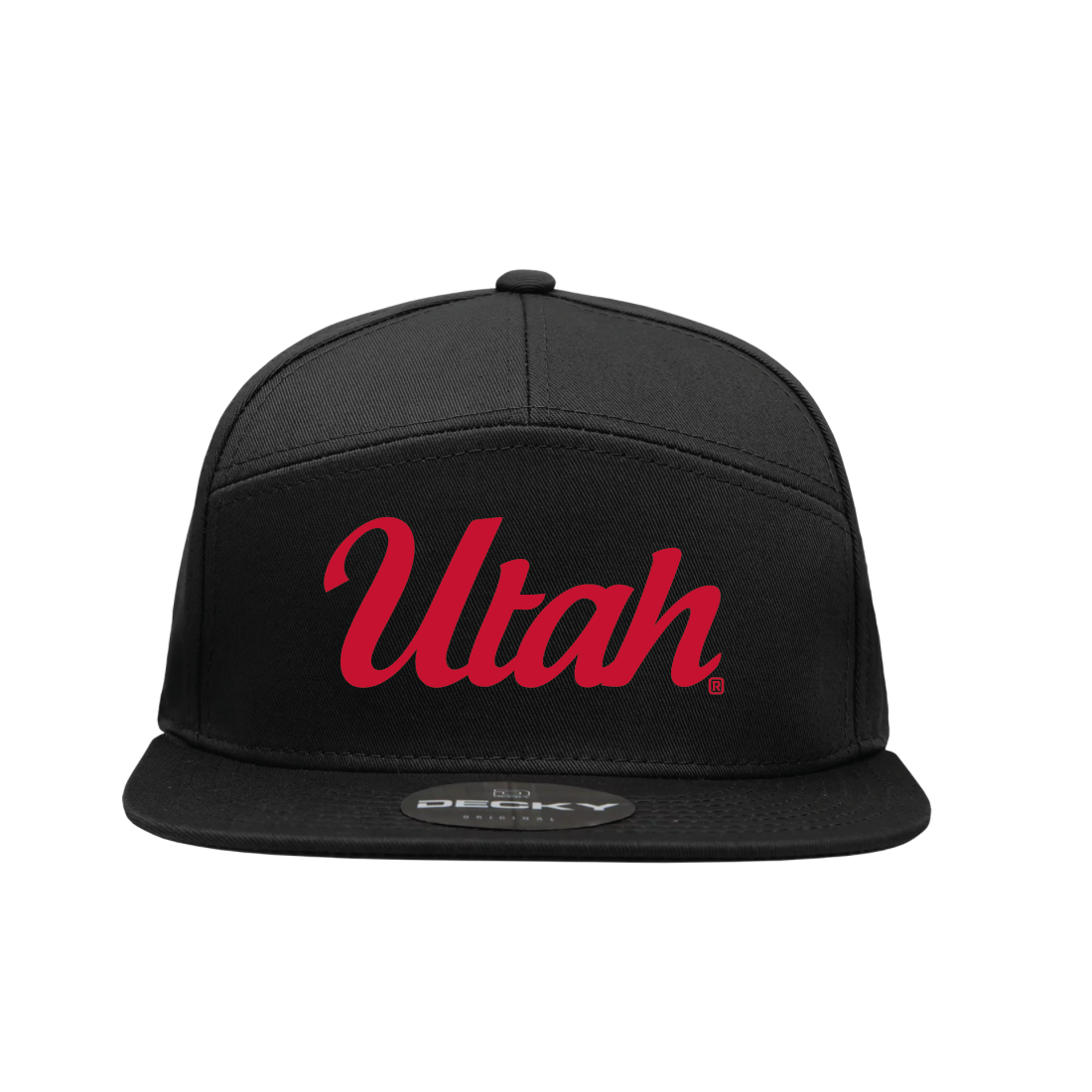Black 7 Panel  Snapback Hat