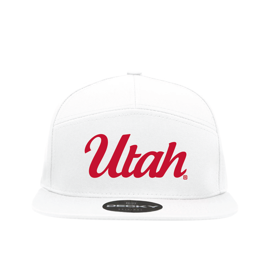 White 7 Panel  Snapback Hat