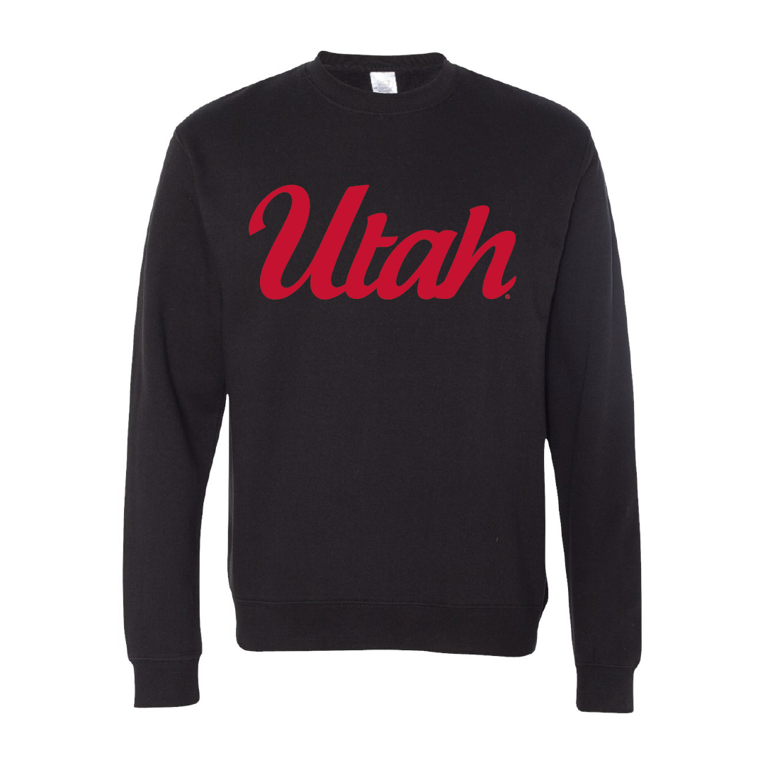 Utah Script Embroidered Crew Neck Sweatshirt