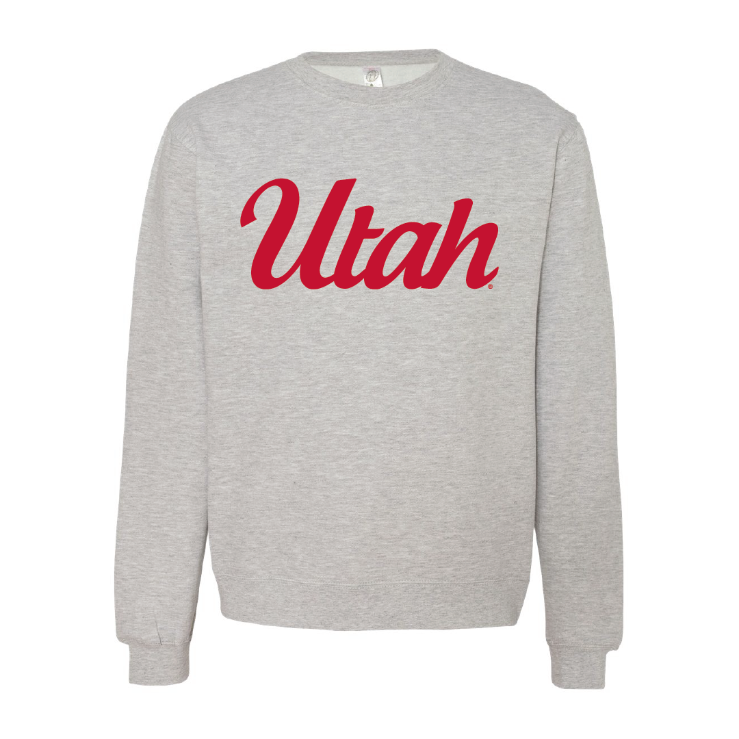 Utah Script Embroidered Crew Neck Sweatshirt