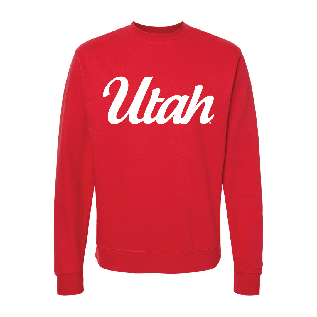 Utah Script Embroidered Crew Neck Sweatshirt