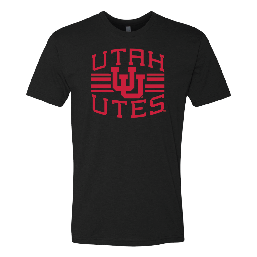 Utah Utes - Utah Stripe - Interlocking UU Youth T-shirt