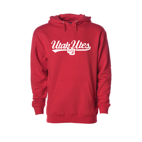 Utah Utes - Script- Interlocking UU  Embroidered Hoodie