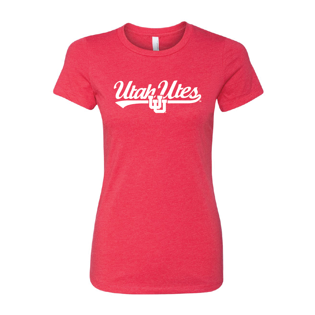Utah Utes - Script- Interlocking UU Womens T-Shirt