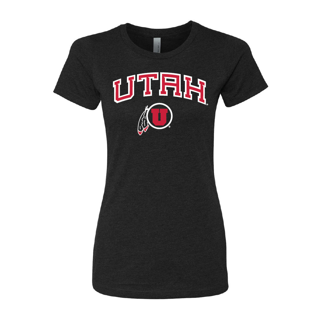 Utah Wordmark-Circle and Feather Womens T-Shirt