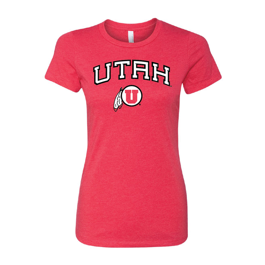 Utah Wordmark-Circle and Feather Womens T-Shirt