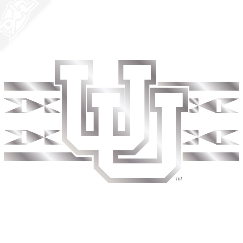 Ute Proud Interlocking UU With Utah Stripe Single Color Vinyl Decal