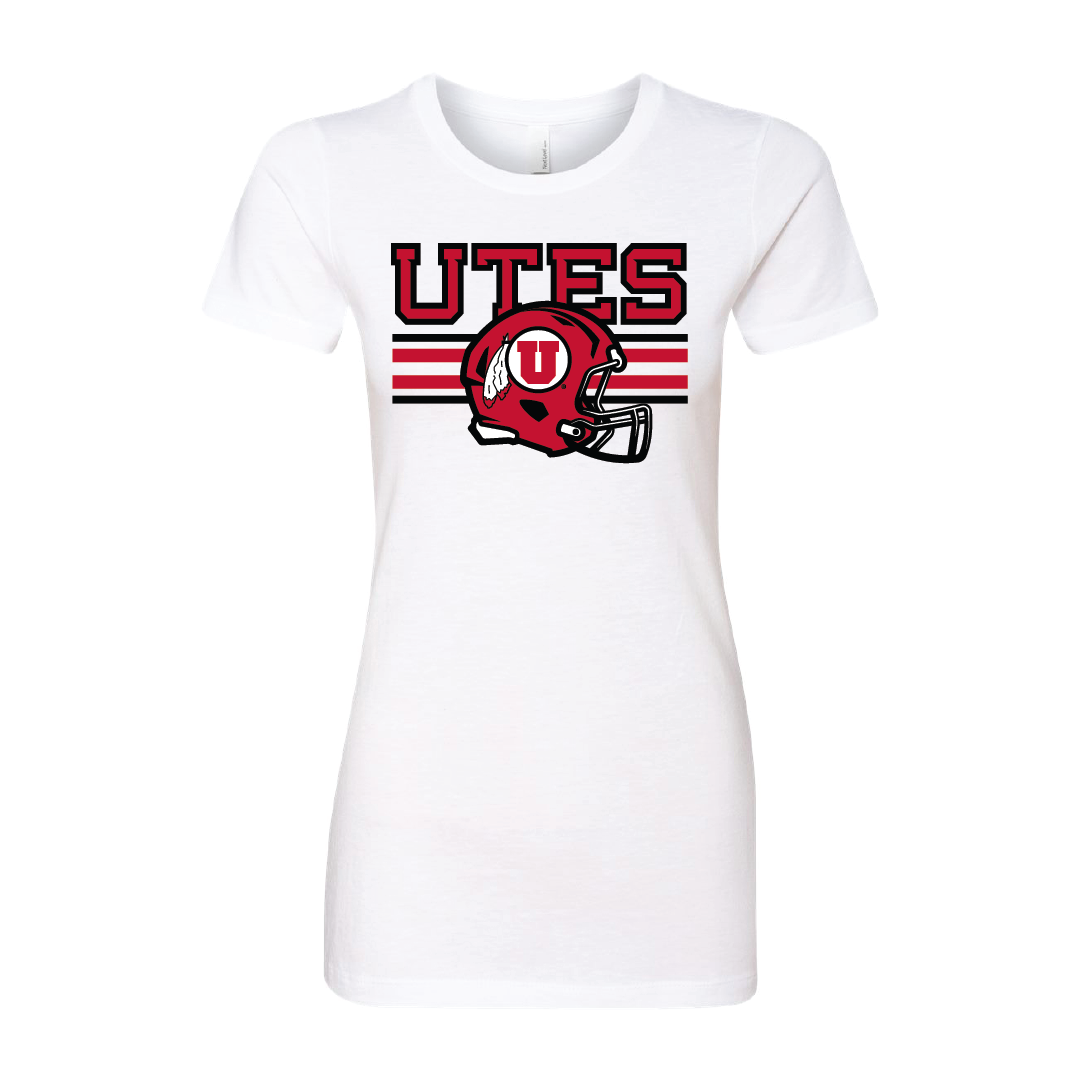 Utes W/New Circle and Feather Helmet Womens T-Shirt