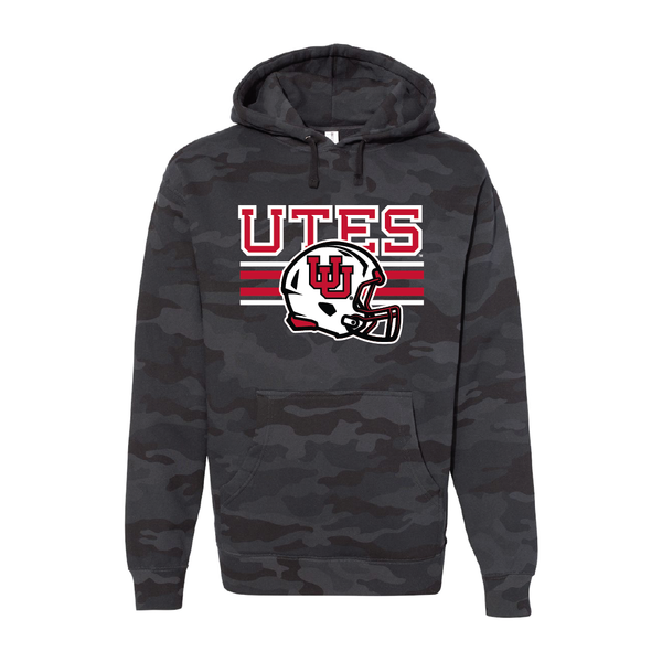 Utes  W/New UU Helmet  Embroidered Hoodie