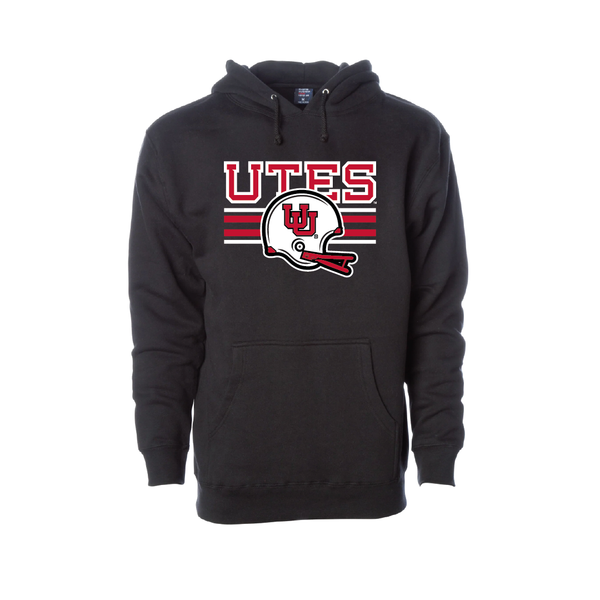 Utes W/Throwback Interlocking UU Helmet  Embroidered Hoodie