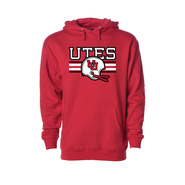 Utes W/Throwback Interlocking UU Helmet  Embroidered Hoodie