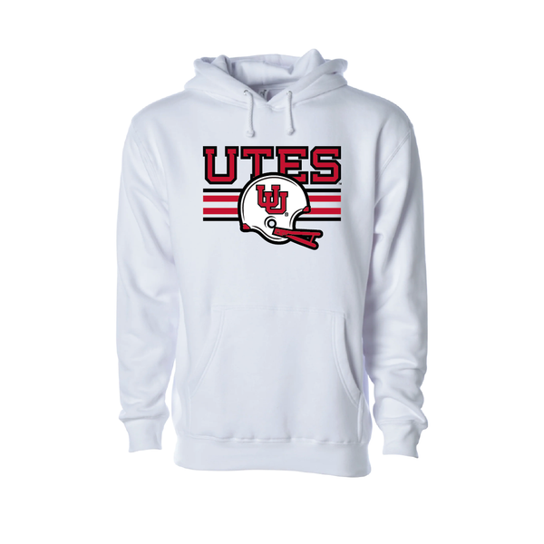 Utes W/Throwback Interlocking UU Helmet  Embroidered Hoodie