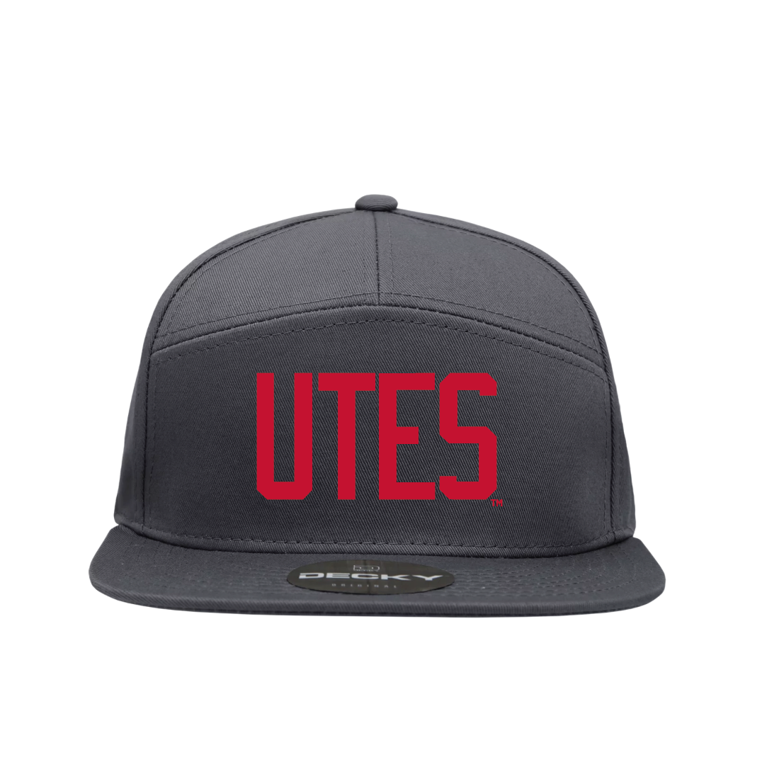 Gray 7 Panel  Snapback Hat