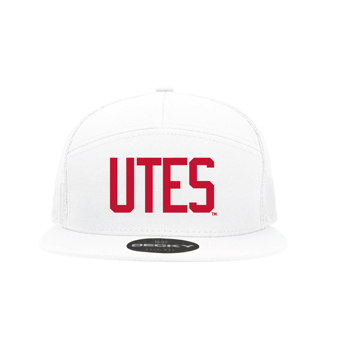 White 7 Panel Trucker Hat