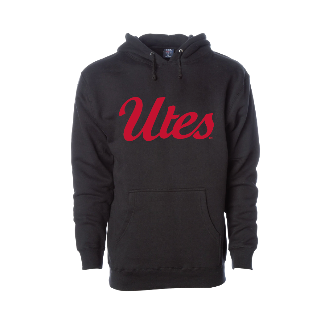 Utes Script  Embroidered Hoodie