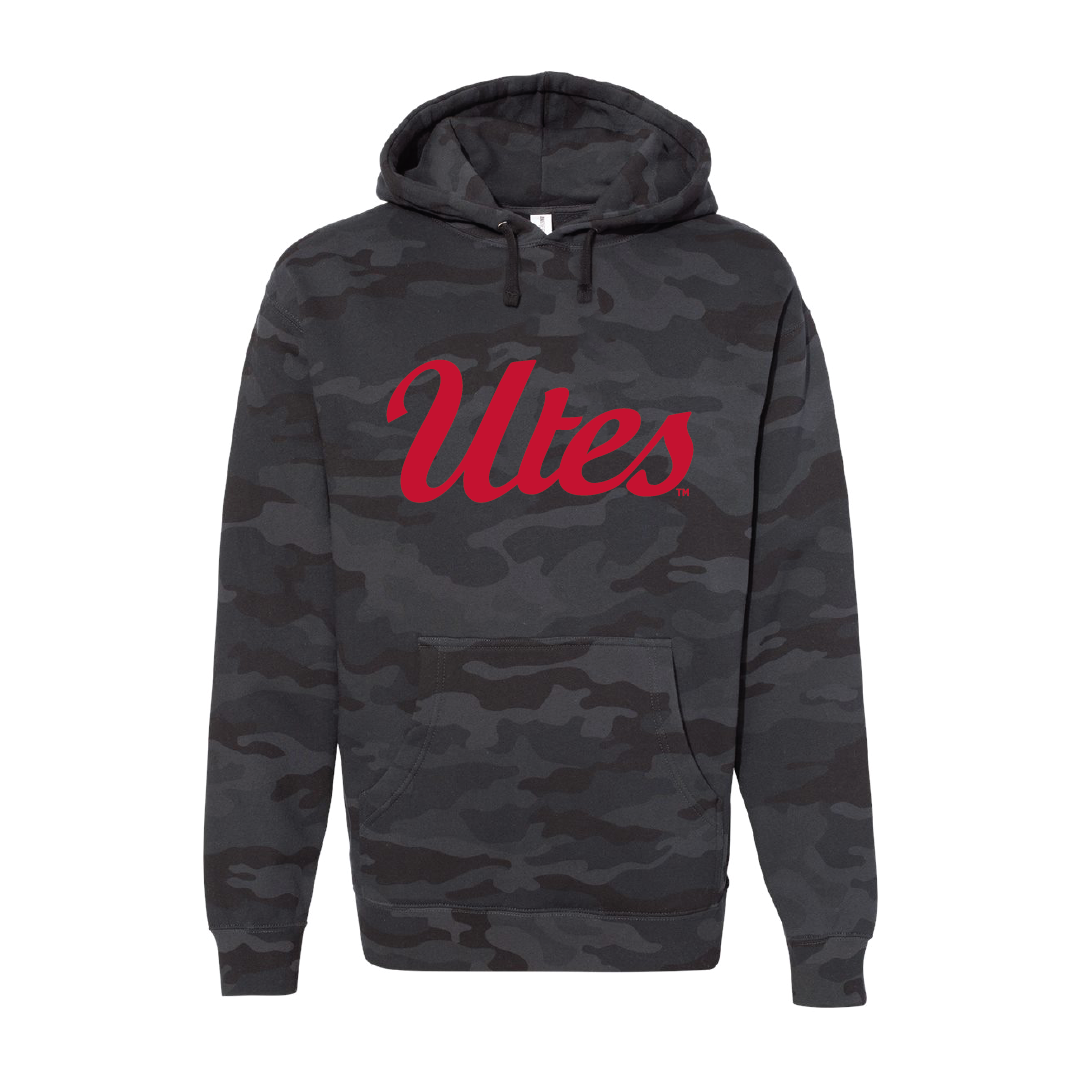 Utes Script  Embroidered Hoodie