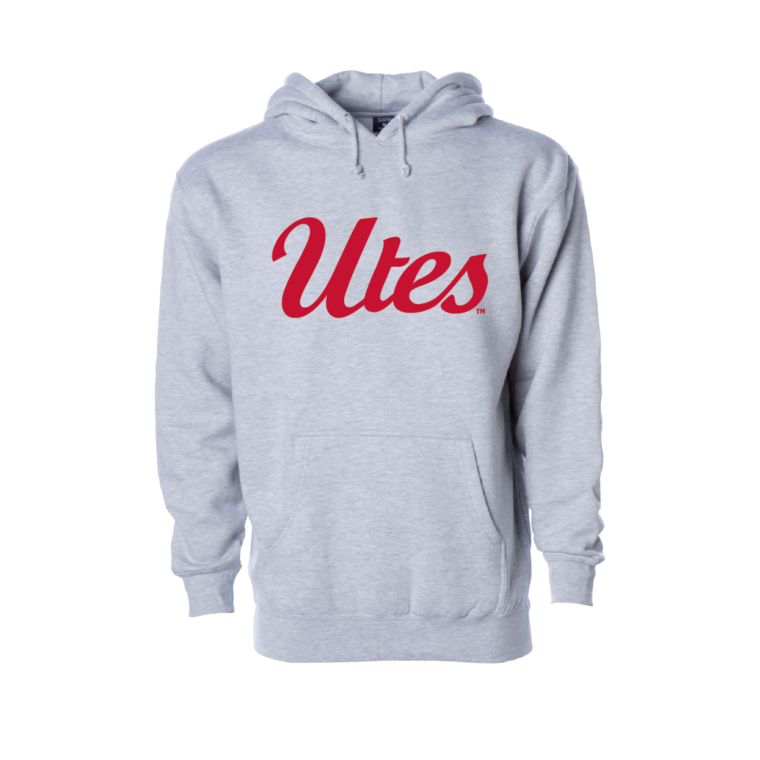 Utes Script  Embroidered Hoodie