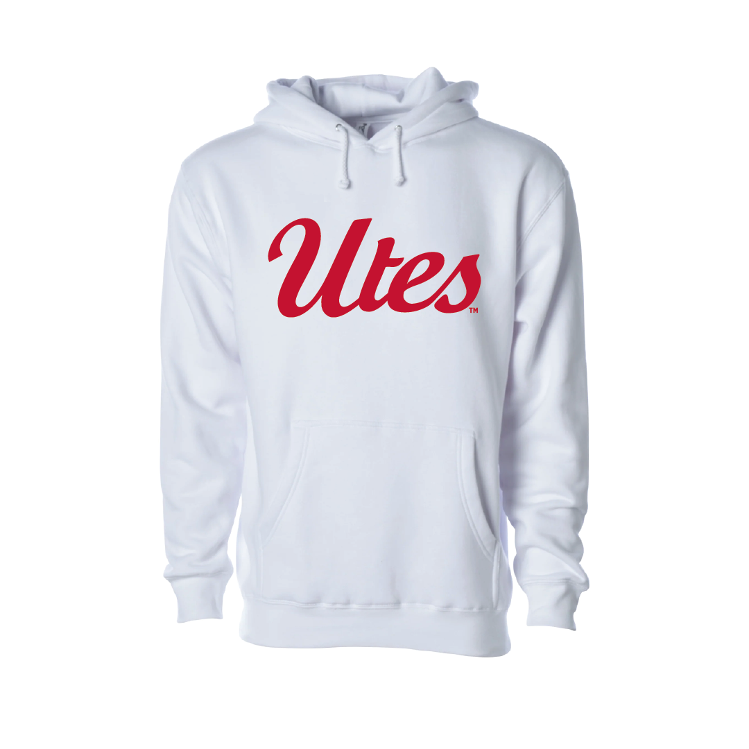 Utes Script  Embroidered Hoodie