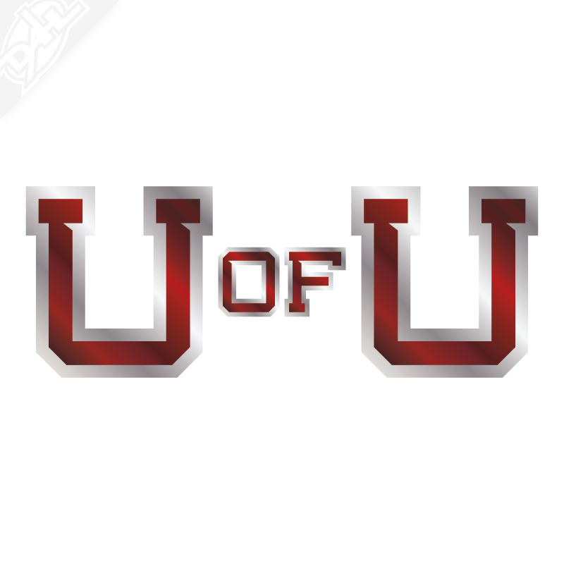U of U 2 Color Chrome Vinyl Decal