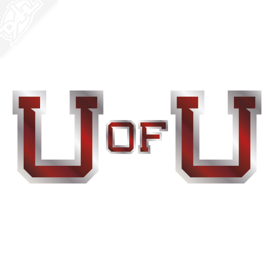 U of U 2 Color Chrome Vinyl Decal